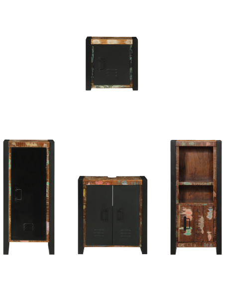 Set di mobili per il bagno 4 pcs Legno massello riciclato
