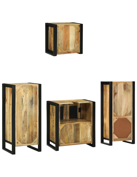 Set di mobili per il bagno 4 pcs Legno di mango massello