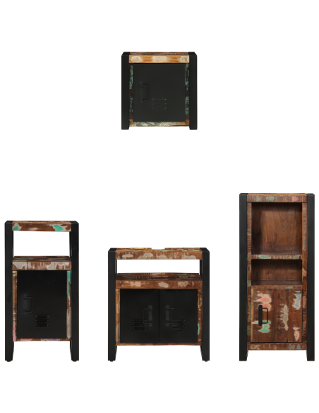 Set di mobili per il bagno 4 pcs Legno massello riciclato