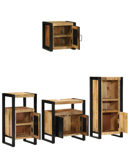 Set di mobili per il bagno 4 pcs Legno di mango massello