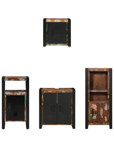 Set di mobili per il bagno 4 pcs Legno Recuperato Massello