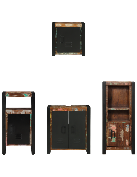 Set di mobili per il bagno 4 pcs Legno Recuperato Massello