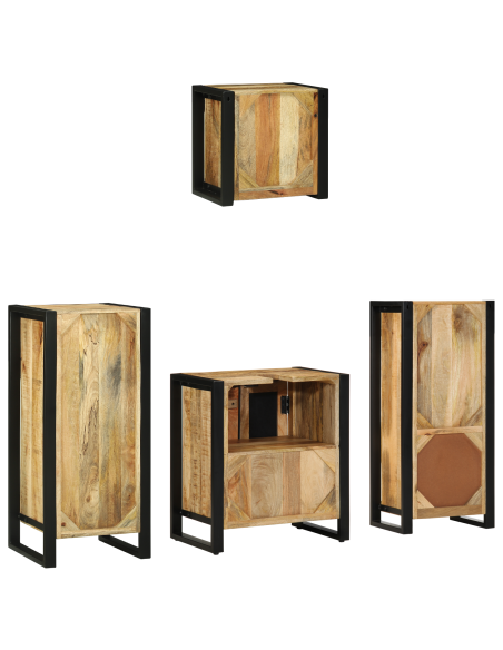Set di mobili per il bagno 4 pcs Legno di mango massello