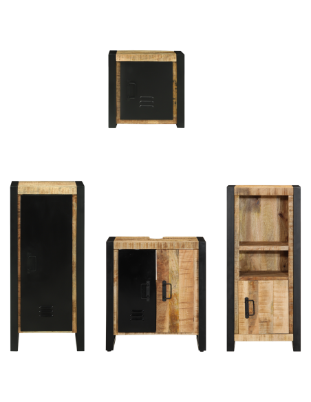 Set di mobili per il bagno 4 pcs Legno di mango massello