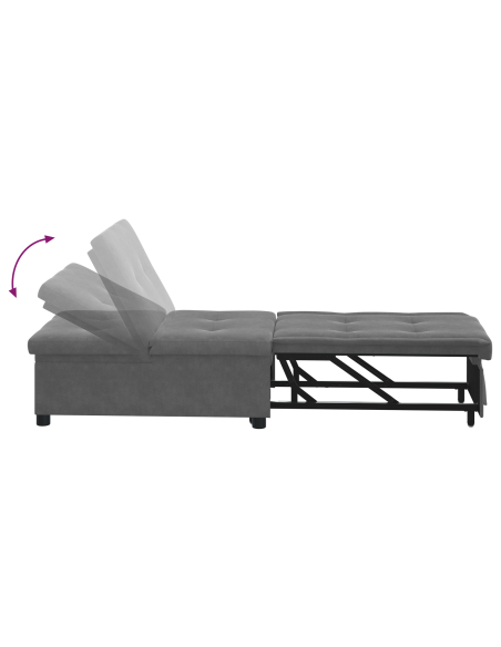 Divano Letto Estraibile Grigio scuro 194 x 67 x 82 cm