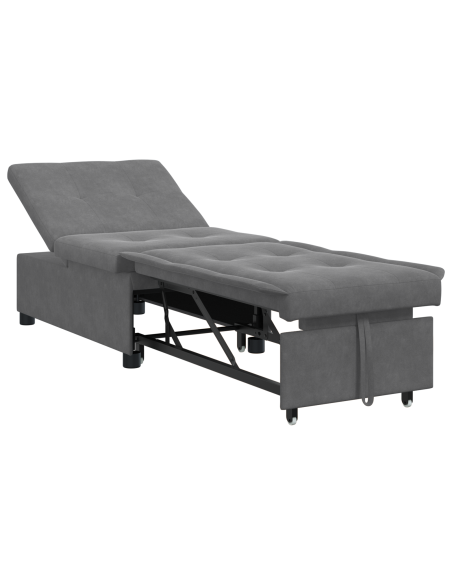 Divano Letto Estraibile Grigio scuro 194 x 67 x 82 cm