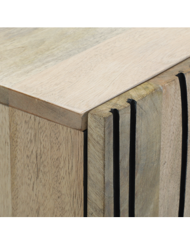 Credenza Bianco 60 x 33,5 x 75 cm Legno di mango massello