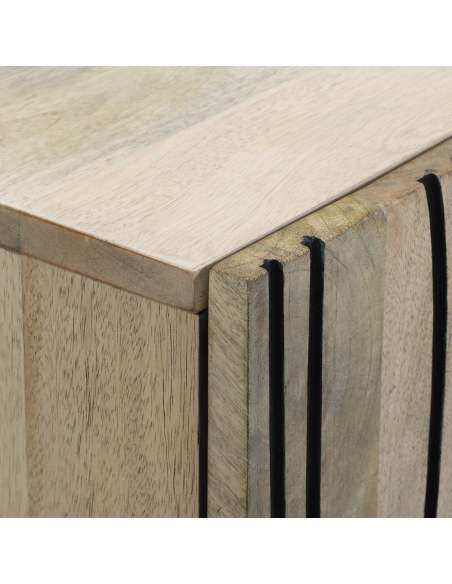 Credenza Bianco 60 x 33,5 x 75 cm Legno di mango massello