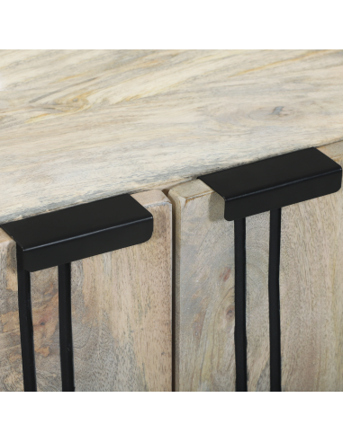 Credenza Bianco 60 x 33,5 x 75 cm Legno di mango massello