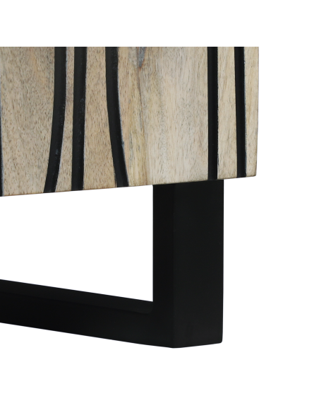 Credenza Bianco 60 x 33,5 x 75 cm Legno di mango massello