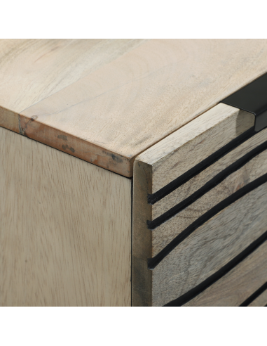 Credenza Bianco 60 x 33.5 x 75 cm Legno massello di mango