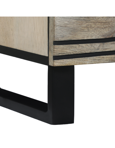 Credenza Bianco 60 x 33.5 x 75 cm Legno massello di mango