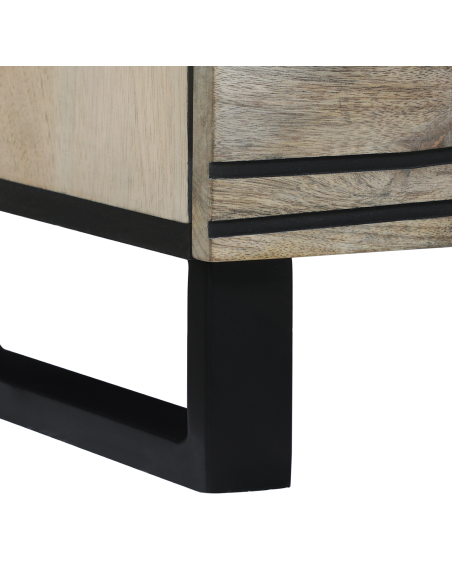 Credenza Bianco 60 x 33.5 x 75 cm Legno massello di mango