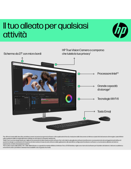 HP 27 inch All-in-One 27-cr0055nl PC Intel® Core™ i5 i5-1335U 16 GB DDR4-SDRAM 512 GB SSD Windows 11 Home