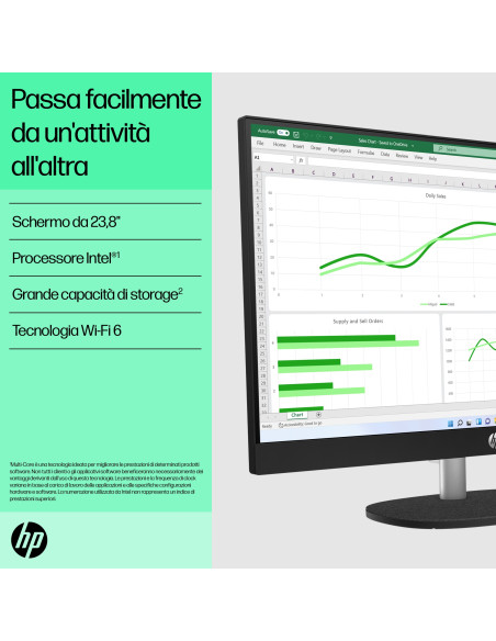 HP 23.8 inch All-in-One 24-cr0062nl PC Intel® Core™ i5 i5-1335U 16 GB DDR4-SDRAM 1 TB SSD Windows 11 Home