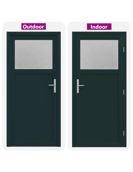 Porta d'ingresso Antracite 88 x 198 cm PVC