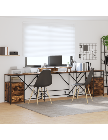 Scrivania Rovere fumé 182 x 101 x 87,5 cm Legno multistrato