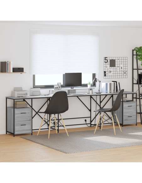 Scrivania Grigio sonoma 182 x 101 x 87.5 cm Legno multistrato