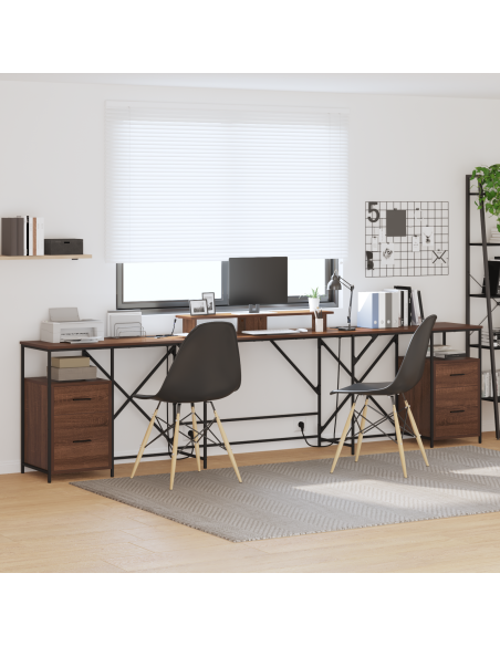 Scrivania Rovere marrone 182 x 101 x 87.5 cm Legno multistrato