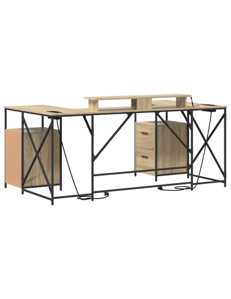 Scrivania Rovere Sonoma 182 x 101 x 87.5 cm Legno multistrato