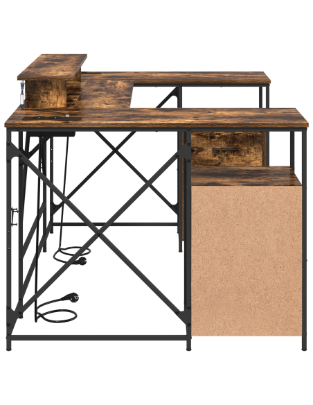 Scrivania con cassetto Rovere affumicato 182 x 101 x 87.5 cm