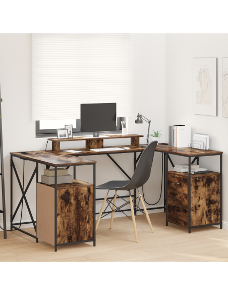 Scrivania con cassetto Rovere affumicato 182 x 101 x 87.5 cm