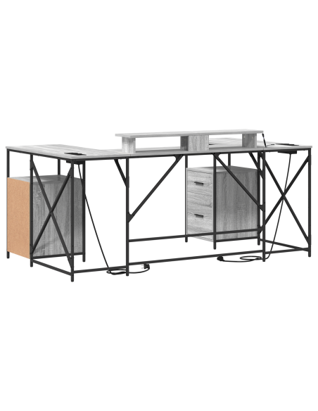 Scrivania Grigio sonoma 182 x 101 x 87.5 cm Legno multistrato