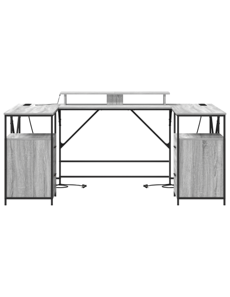 Scrivania Grigio sonoma 182 x 101 x 87.5 cm Legno multistrato