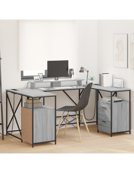 Scrivania Grigio sonoma 182 x 101 x 87.5 cm Legno multistrato