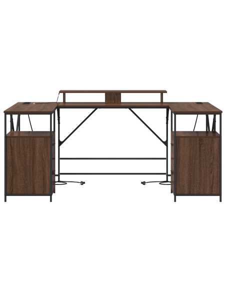 Scrivania Rovere marrone 182 x 101 x 87.5 cm Legno multistrato