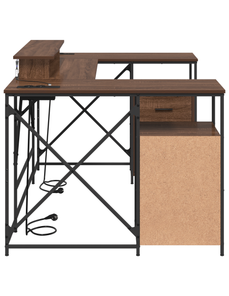 Scrivania Rovere marrone 182 x 101 x 87.5 cm Legno multistrato