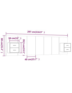 Testiera Letto con Armadietti Legno Multistrato Rovere Sonoma