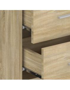 Testiera Letto con Comodini in Legno Multistrato Rovere Sonoma