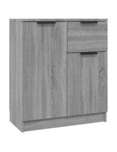 Credenze 2 pz Grigio Sonoma 60x30x70 cm in Legno Multistrato