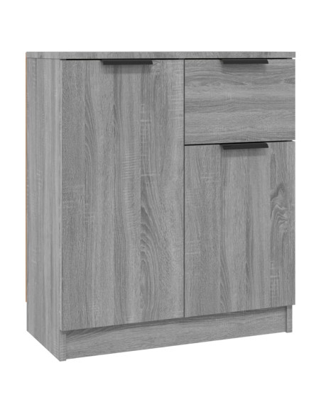 Credenze 2 pz Grigio Sonoma 60x30x70 cm in Legno Multistrato