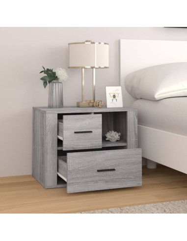 Comodino Grigio Sonoma 60x36x45 cm in Legno Multistrato