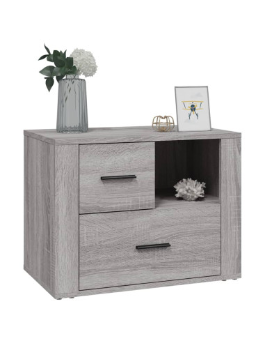 Comodino Grigio Sonoma 60x36x45 cm in Legno Multistrato