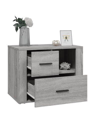 Comodino Grigio Sonoma 60x36x45 cm in Legno Multistrato