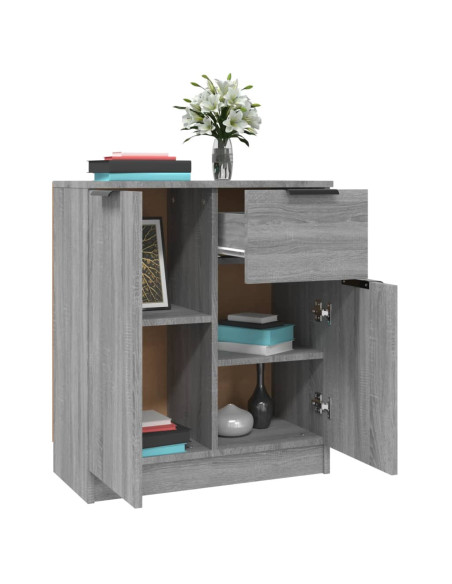 Credenze 2 pz Grigio Sonoma 60x30x70 cm in Legno Multistrato