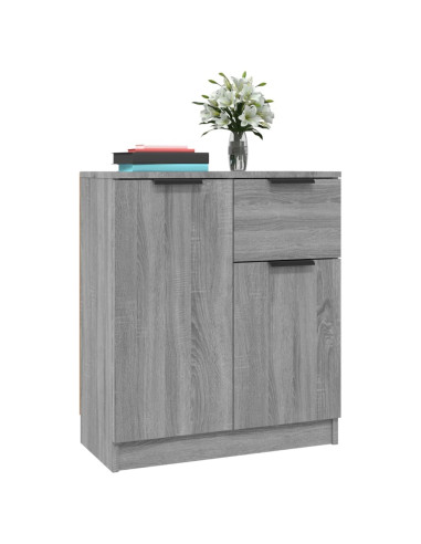 Credenze 2 pz Grigio Sonoma 60x30x70 cm in Legno Multistrato