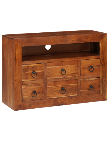 Credenza Marrone 80 x 30 x 55 cm Legno di Acacia Massello