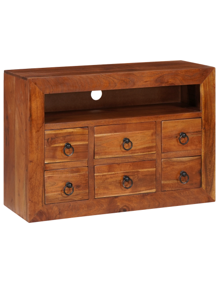 Credenza Marrone 80 x 30 x 55 cm Legno di Acacia Massello