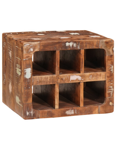 Portabottiglie Marrone Legno Recuperato Massello