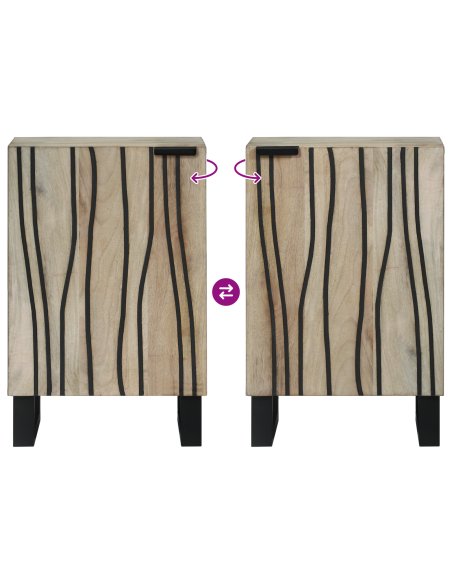 Mobile da Bagno con lo scaffale Marrone, Nero 38 x 33.5 x 58 cm