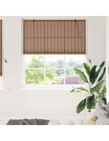 Tenda a rullo con tende Marrone 150 x 220 cm Bambù