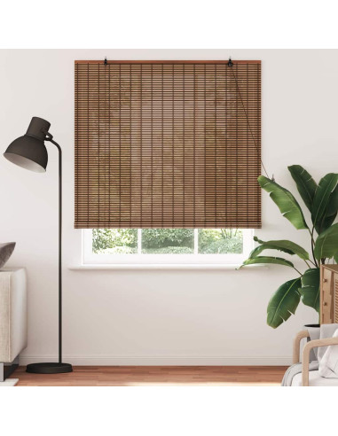 Tenda a rullo con tende Marrone 150 x 220 cm Bambù
