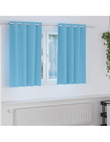 Tende Blackout con Anelli 2 pcs Blu Chiaro 140 x 140 cm