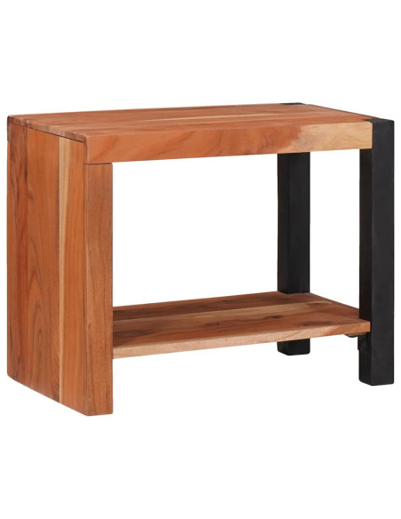 Libreria Marrone, Nero 50 x 30 x 40 cm Legno di Acacia Massello