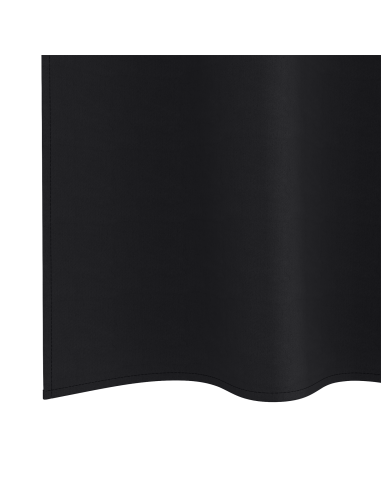 Tende Blackout con Anelli 2 pcs Nero 245 x 140 cm Poliestere
