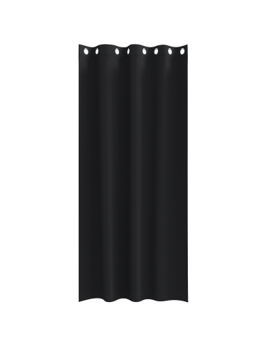 Tende Blackout con Anelli 2 pcs Nero 260 x 140 cm Poliestere